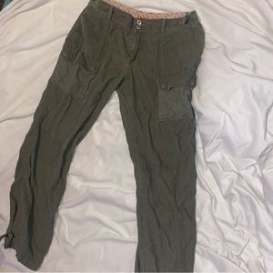 Y2K olive green cargo pants, juniors size 11